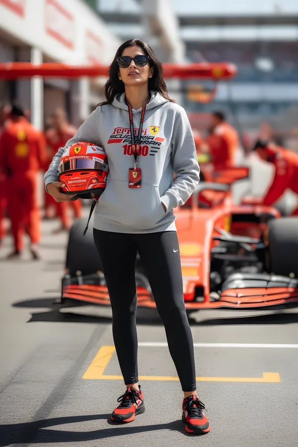 Melange_Fleece_Regular_Fit_Ferrari_Graphic_Printed_Hoodie_|_For_Women
