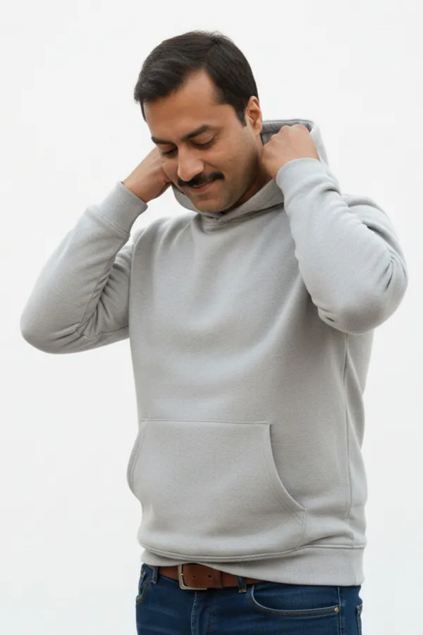 Melange_Fleece_Regular_Fit_Plain_Hoodie_|_For_Unisex