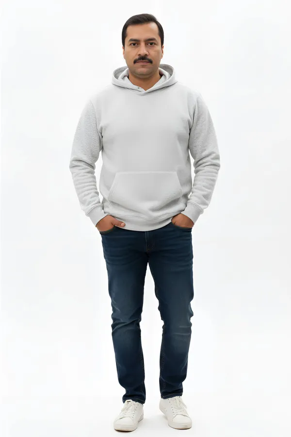 Melange_Fleece_Regular_Fit_Plain_Hoodie_|_For_Unisex