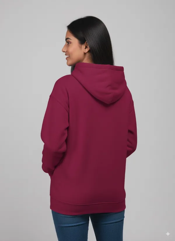 Maroon_Fleece_Regular_Fit_Plain_Hoodie_|_For_Women