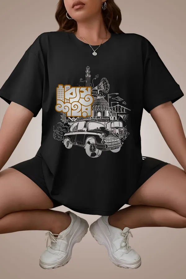 Black_Cotton_Regular_Fit_Bengali_Quoted_Printed_Jersey_T-Shirt_|_For_Women