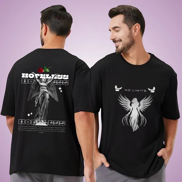 Black_Cotton_Rock_Band_Logo_Printed_Oversized_T-Shirt_|_For_Unisex