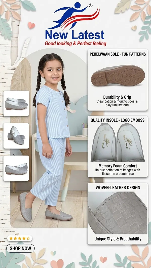 Grey_Textured_Slip-On_Loafers_for_Girls
