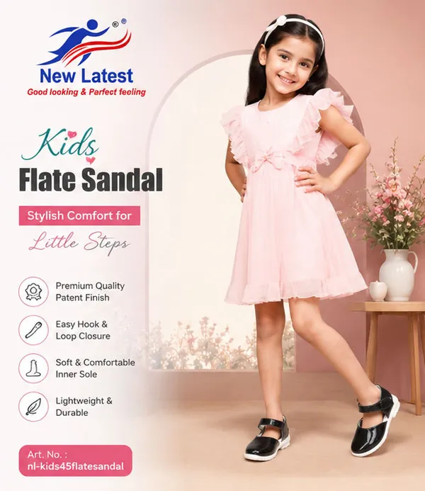New_latest_kids_43pl_Black__sandal_for_girls