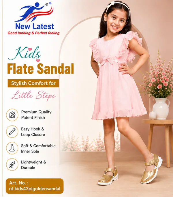 New_latest_kids_43pl_golden__sandal_for_girls