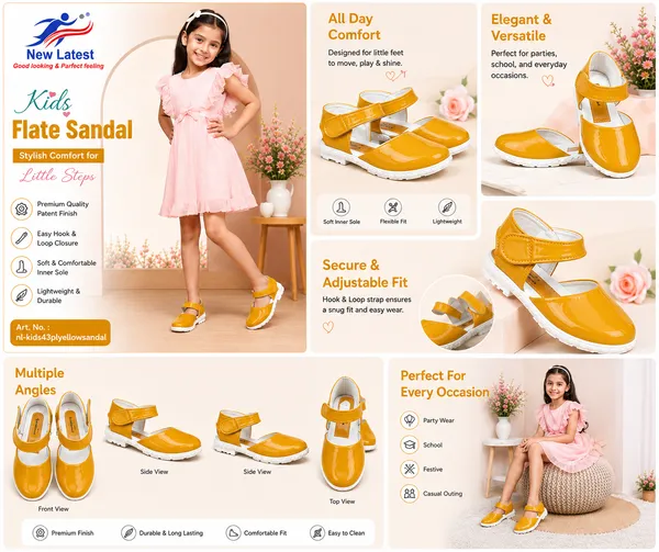 New_latest_kids_43pl_yellow__sandal_for_girls