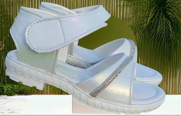 White_Synthetic_Embellished_Velcro_Sandals_for_Women