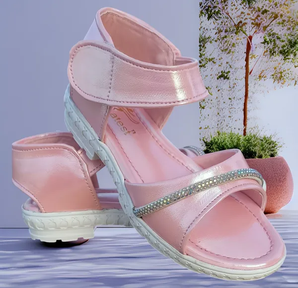 Pink_Faux_Leather_Velcro_Sandals_for_Girls