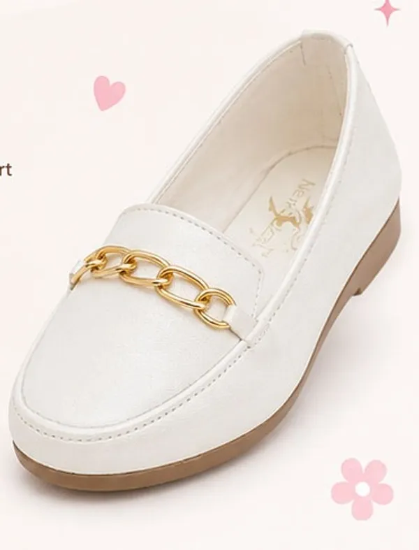 White_Chain_Detail_Loafers_for_Women