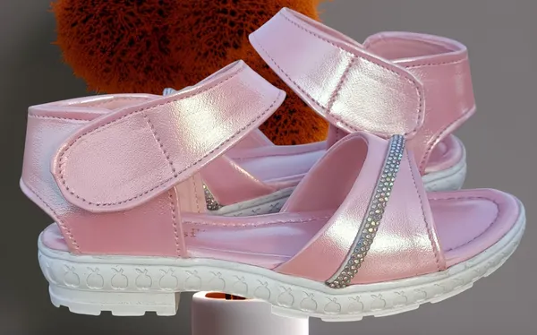Pink_Faux_Leather_Velcro_Sandals_for_Girls