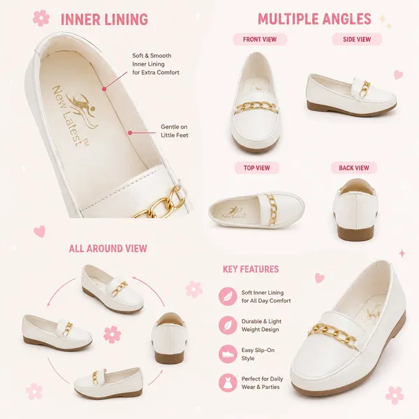 White_Chain_Detail_Loafers_for_Women