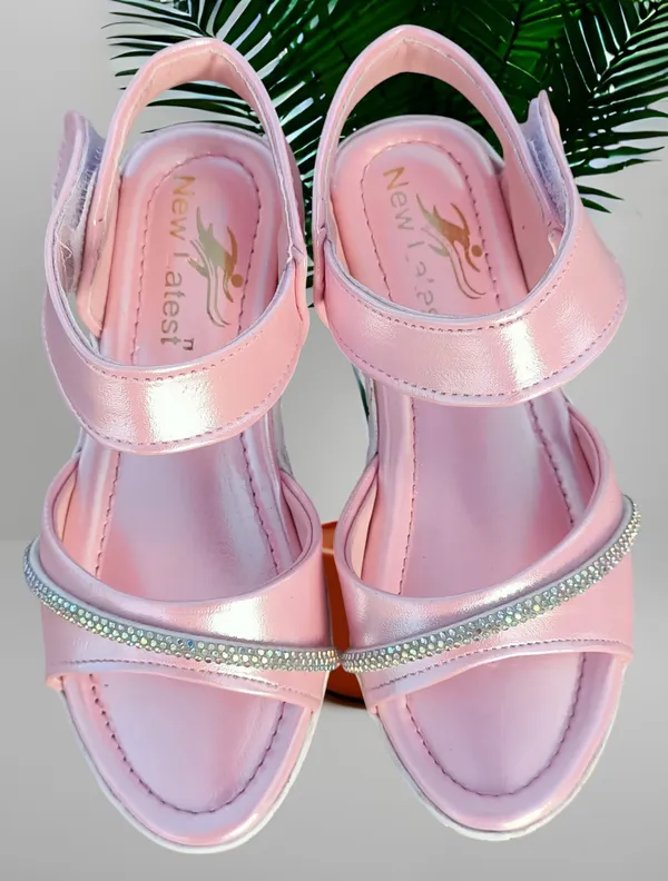 Pink_Faux_Leather_Velcro_Sandals_for_Girls