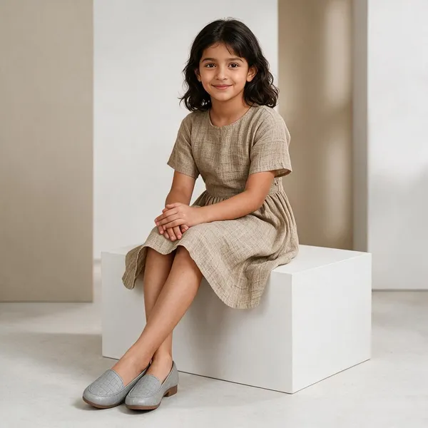 Grey_Synthetic_Slip-On_Loafers_For_Girls