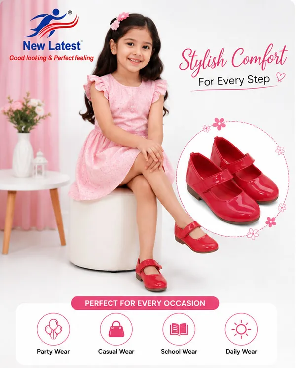 New_latest_kids_belt_red_ballerina_for_girls