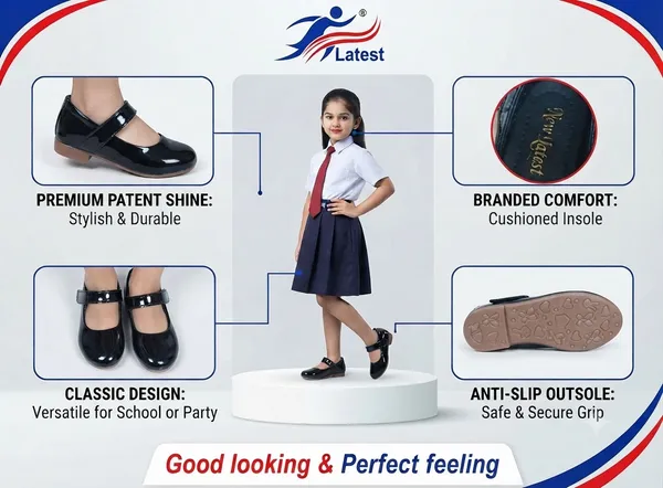 New_latest_kids_belt_Black_ballerina_for_girls