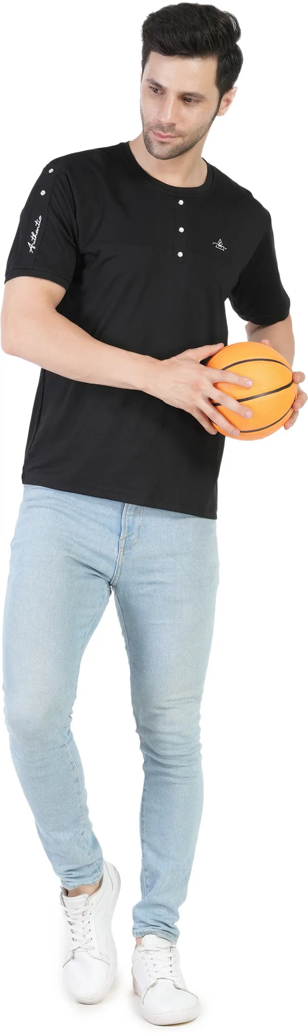Black_Poly_Cotton_Solid_T-Shirt_For_Men