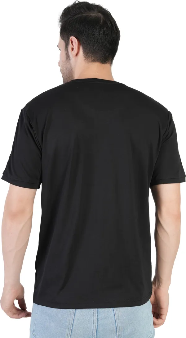 Black_Poly_Cotton_Solid_T-Shirt_For_Men