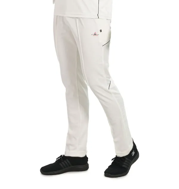 White_Polyester_Cricket_Track_Pant_For_Men
