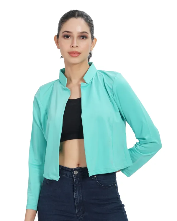 Turquoise_Comfortable_Four_Way_Lycra_Shrug_For_Women