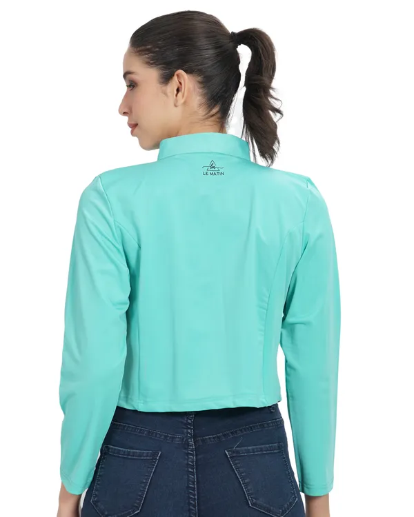 Turquoise_Comfortable_Four_Way_Lycra_Shrug_For_Women