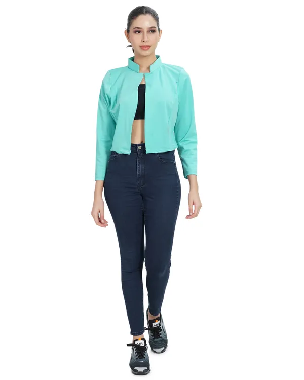 Turquoise_Comfortable_Four_Way_Lycra_Shrug_For_Women
