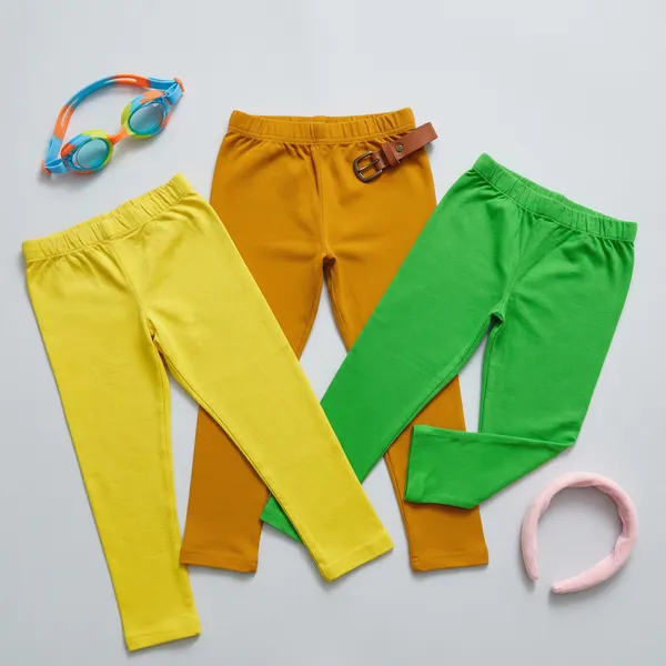 Super_Comfort_Cotton_Lycra_Plain_Leggings_for_Girls_(Pack_of_3)_|_Green-Orange-Yellow