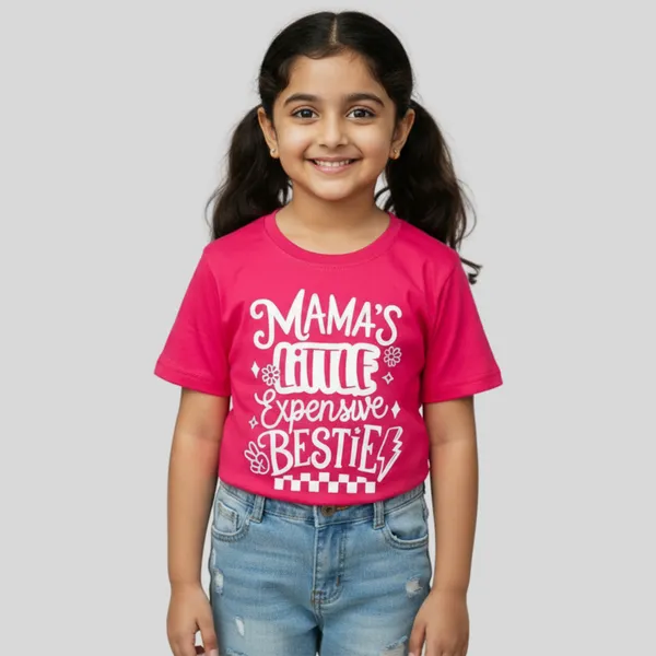Super_Comfortable_Pink_Cotton_T-Shirt_With_Mama's_Typography_Design_For_Girls
