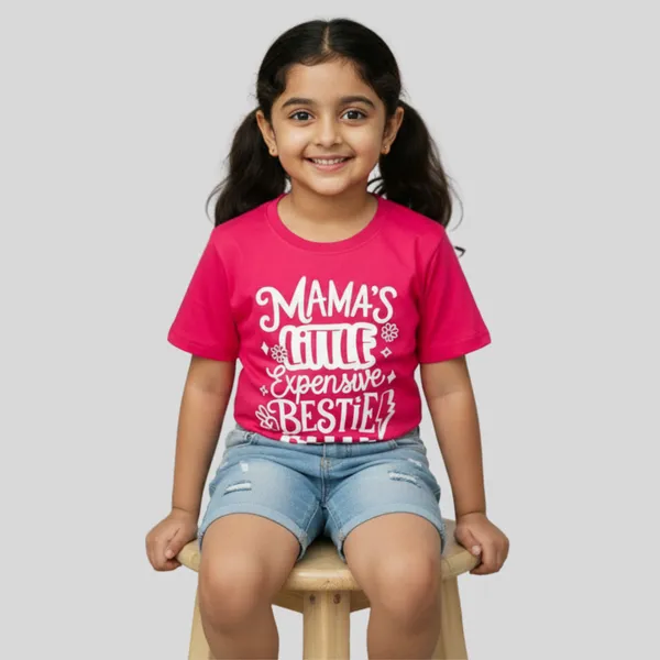 Super_Comfortable_Pink_Cotton_T-Shirt_With_Mama's_Typography_Design_For_Girls