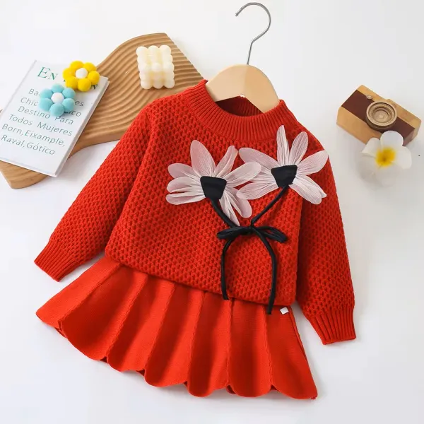 Red_3D_Woolen_Top_&_Skirt_Winter_Dress_For_Girls