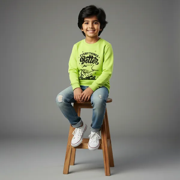 Lime_Green_Terry_Knit_Full_Sleeves_Sweatshirts_With_Better_Together_Print_For_Kid