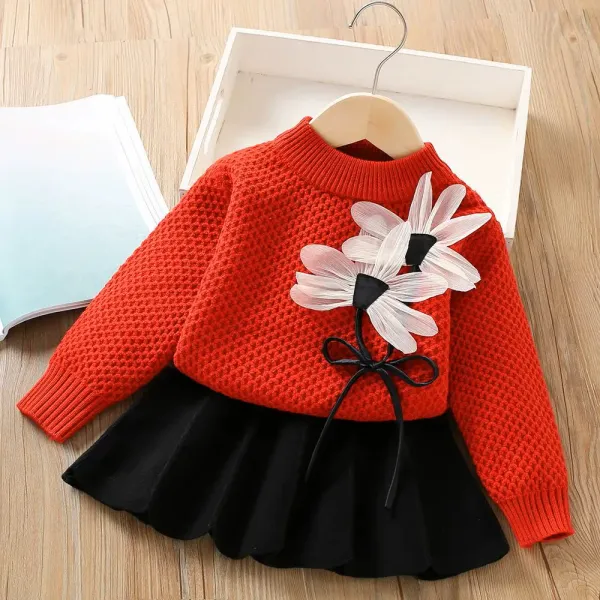 Red_&_Black_Christmas_Woolen_Top_&_Skirt_Winter_Dress_For_Girls