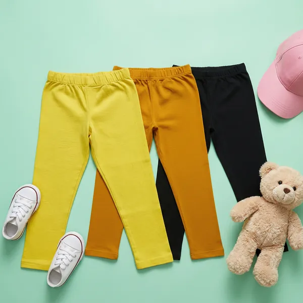 Super_Comfort_Cotton_Lycra_Plain_Leggings_for_Girls_(Pack_of_3)_|_Orange-Black-Yellow