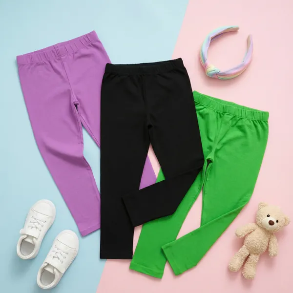 Super_Comfort_Cotton_Lycra_Plain_Leggings_for_Girls_(Pack_of_3)_|_Green-Purple-Black