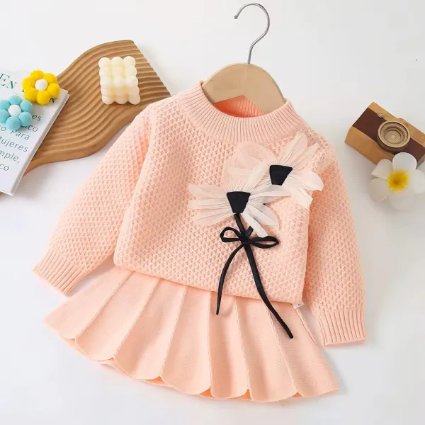 Pink_3D_Woolen_Top_&_Skirt_Winter_Dress_For_Girls