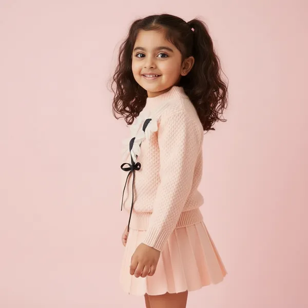 Pink_3D_Woolen_Top_&_Skirt_Winter_Dress_For_Girls