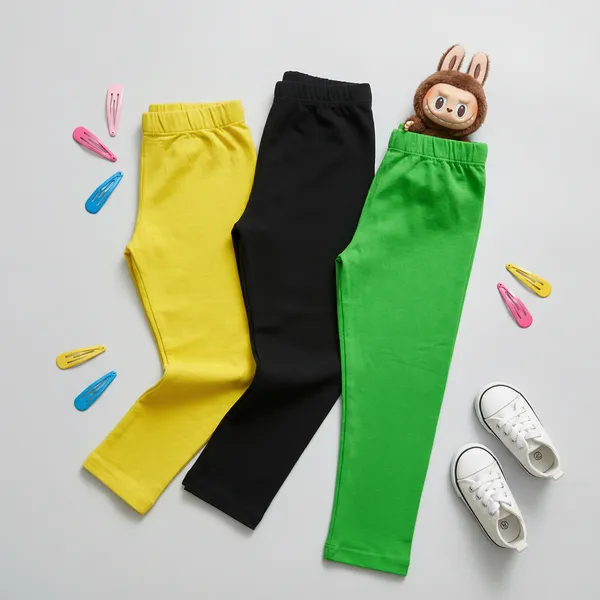 Super_Comfort_Cotton_Lycra_Plain_Leggings_for_Girls_(Pack_of_3)_|_Green-Black-Yellow