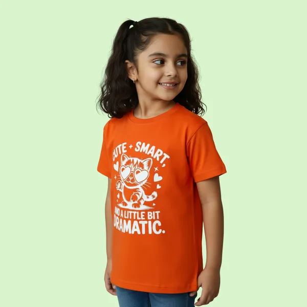 Orange_Stylist_Premium_Cotton_T-Shirt_With_Cute_Cat_Print_For_Girls