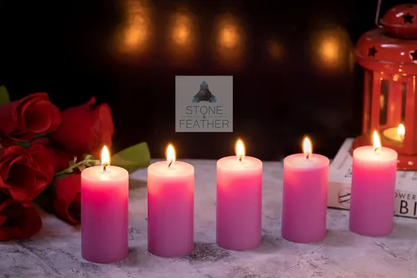 Pack_Of_5_White_Blossom_Scented_Paraffin_Wax_Cylindrical_Pillar_Candle_|_(10-12_Hr)