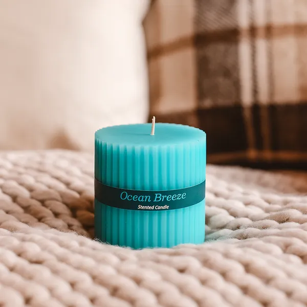 Stone_&_Feather_Ocean_Breeze_Ribbed_Pillar_Candle,_Size-3x3_Inch,_Burn_Time-50-55_Hours_Each,_Suitable_for_Decoration,_Aromatherapy,_Home_Decoration,_and_Party_Decor.