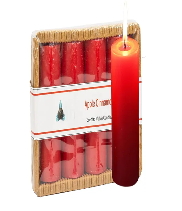 Pack_Of_4_Apple_Cinnamon_Scented_Paraffin_Wax_Cylindrical_Pillar_Candle_|_(18-20_Hr)_(6_Inch)