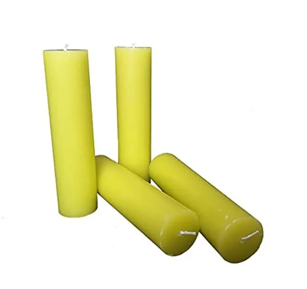 Pack_Of_4_Lemon_Grass_Scented_Paraffin_Wax_Cylindrical_Pillar_Candle_|_(18-20_Hr)_(6_Inch)