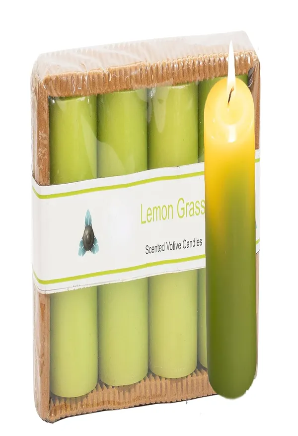 Pack_Of_4_Lemon_Grass_Scented_Paraffin_Wax_Cylindrical_Pillar_Candle_|_(18-20_Hr)_(6_Inch)