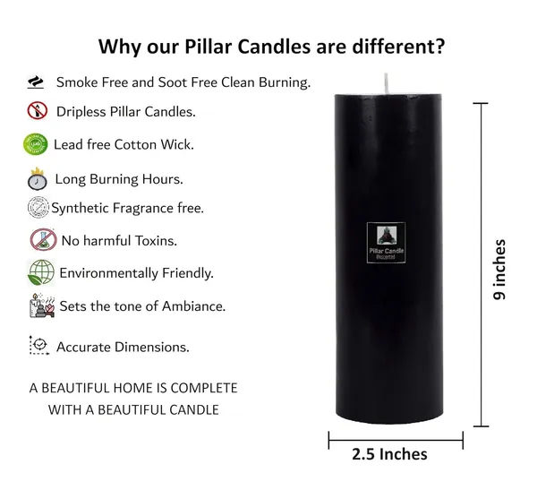 Black_Unscented_Paraffin_Wax_Round_Candle_|_(120_Hr)_(2.5x9_Inch)