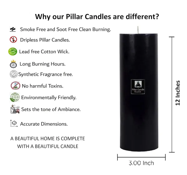 Black_Unscented_Paraffin_Wax_Round_Pillar_Candle_|_(215-225_Hr)_(3x12_Inch)