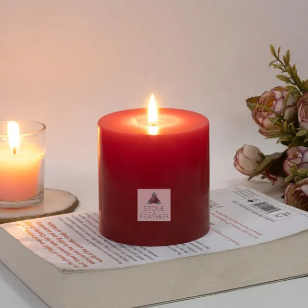 Red_Unscented_Paraffin_Wax_Round_Pillar_Candle_|_(50-55_Hr)