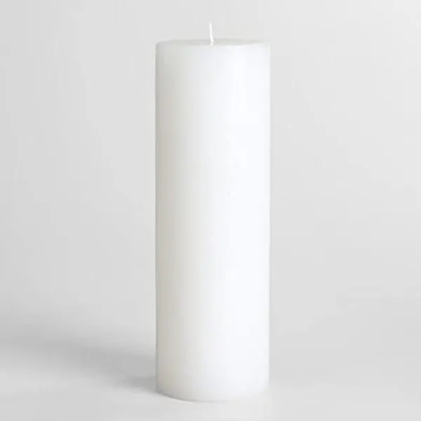 White_Unscented_Paraffin_Wax_Round_Candle_|_(150-160_Hr)_(3x9_Inch)