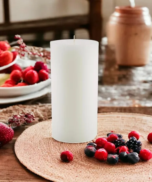 White_Unscented_Paraffin_Wax_Round_Pillar_Candle