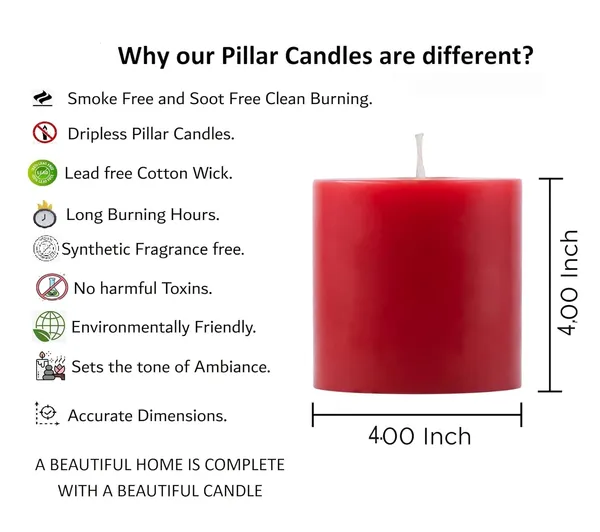 Red_Unscented_Paraffin_Wax_Cylindrical_Candle_|_(90_Hr)_(4x4_Inch)