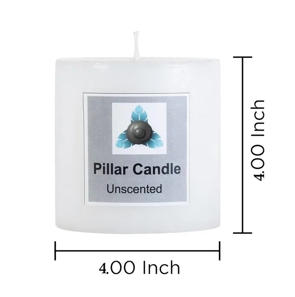 White_Unscented_Paraffin_Wax_Round_Candle_|_(80-90_Hr)_(4x4_Inch)
