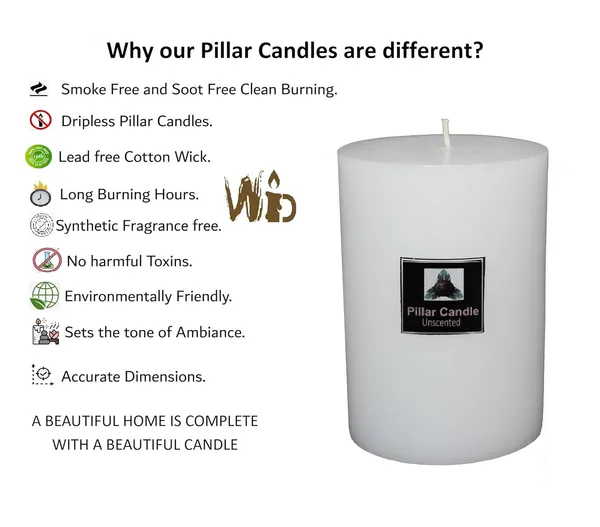 White_Unscented_Paraffin_Wax_Cylindrical_Candle_|_(140_Hr)_(4x6_Inch)